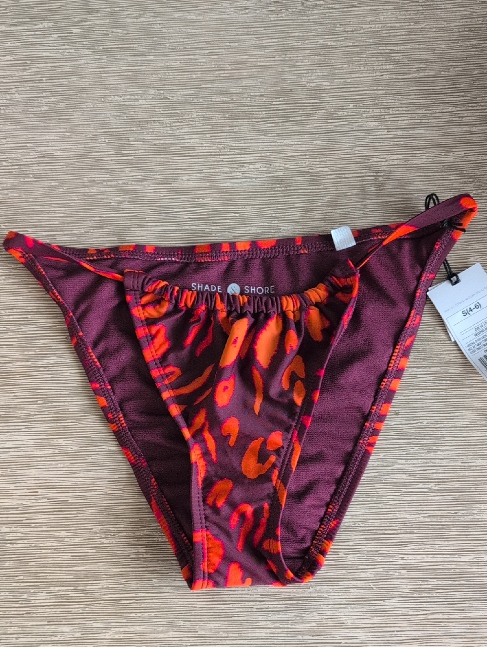 NWT Shade & Shore  Leopard Print Bikini Bottom Small